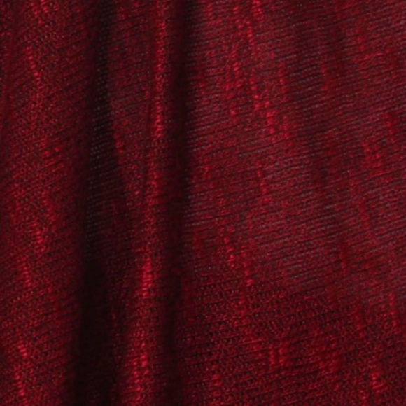 Curvaceous Open Cardigan w/ Kimono Sleeves - Burgundy - Picture 5 of 5